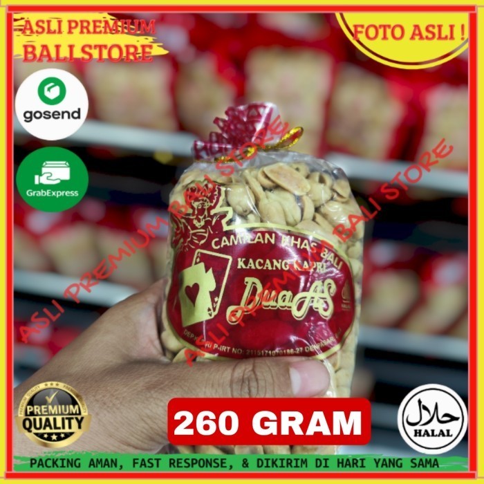 

OLEH OLEH MAKANAN CEMILAN CAMILAN SNACK KULINER KHAS ASLI ORI ORIGINAL BALI KACANG KAPRI DUA AS 260 GR GRAM