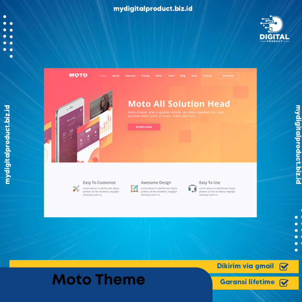 Moto – App Landing Page WordPress Theme