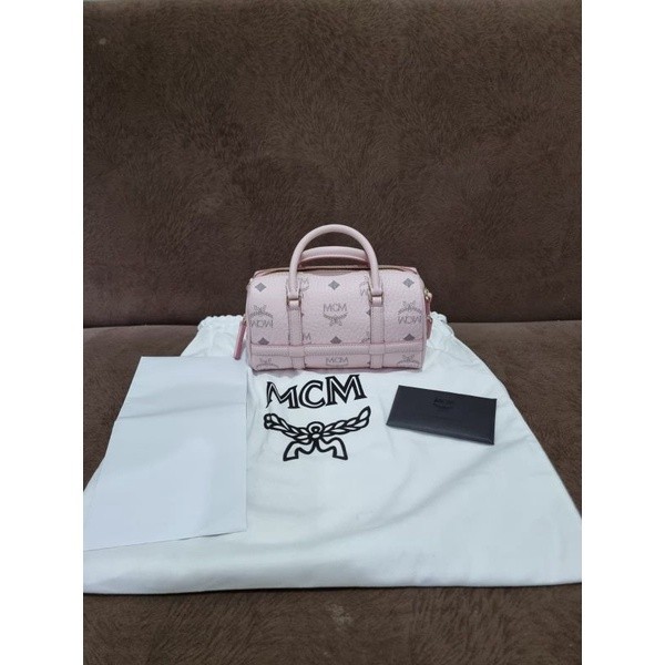 Tas MCM mini delmy boston pink Preloved