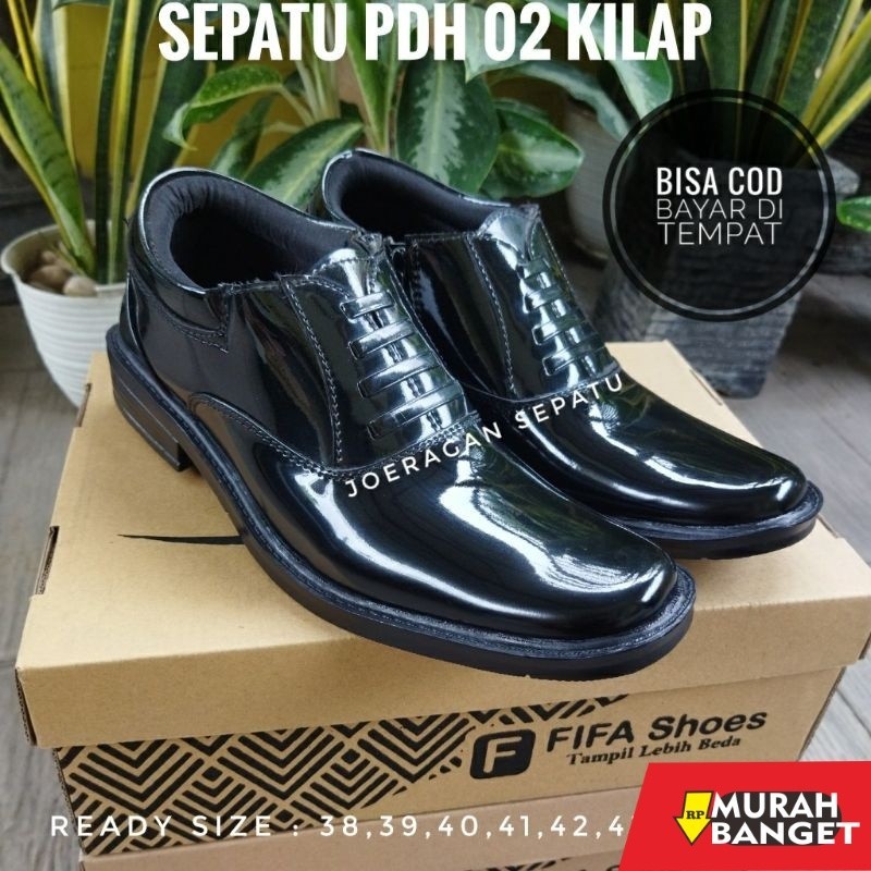 Sepatu pdh- SEPATU PDH TNI POLRI KILAP 02 SEPATU PDH SATPAM SEPATU PDH SECURITY SEPATU PDH TNI SEPAT