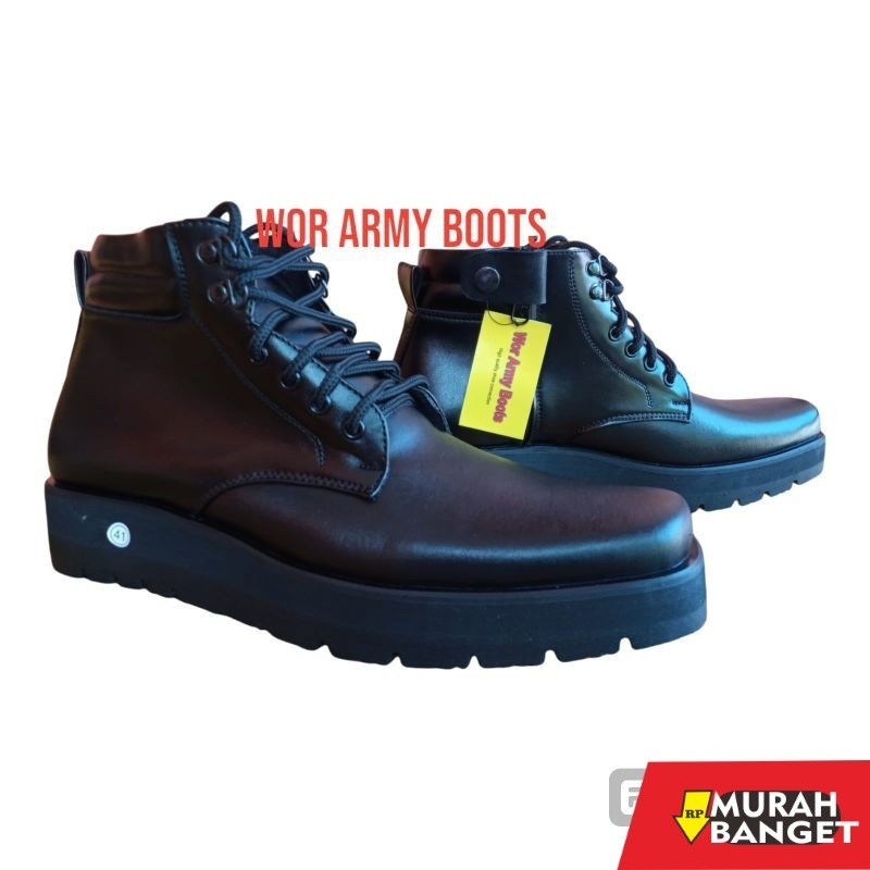 Sepatu pdh- Sepatu PDH  POLRI  SECURITY DISHUB ASN type model P21TLR dob Sol Tebal  3-5cm P2022