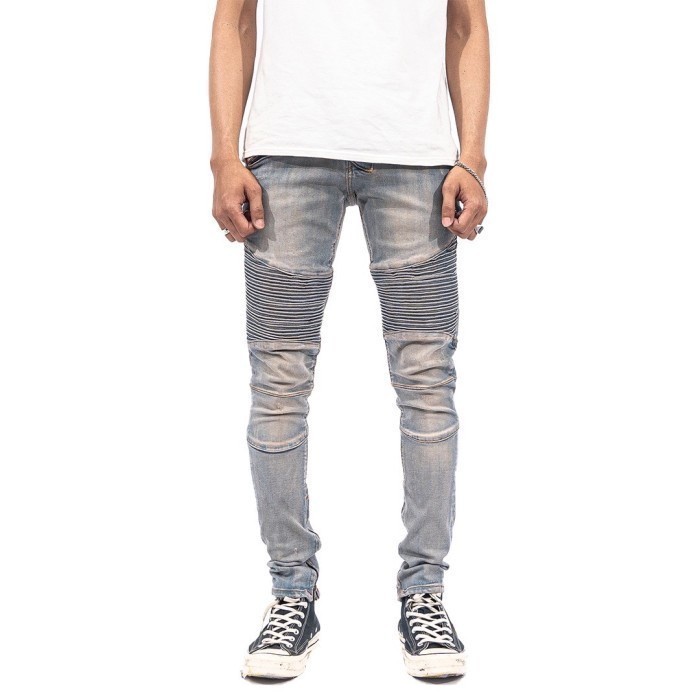 A1 biker - Cream stone - Celana Jeans