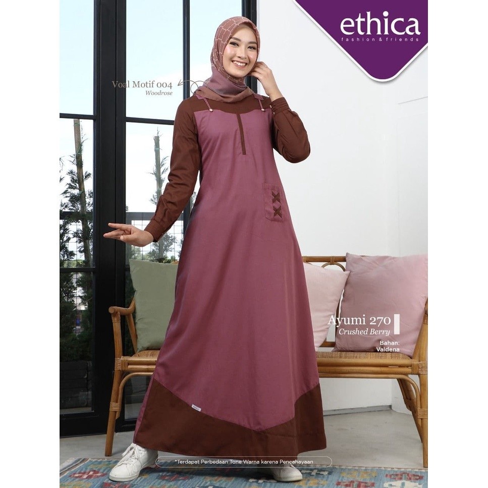 BIG DAY SALE DRESS ONLY ETHICA ORIGINAL AYUMI 270 CRUSHED BERRY AYUMI 270 DARK SLATE (DO) GAMIS DEWA