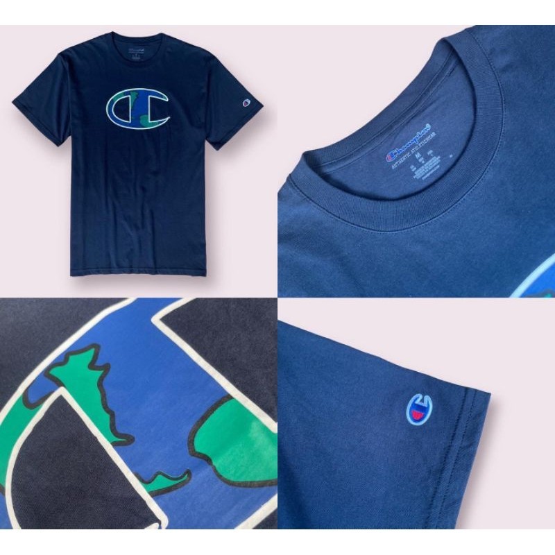 T SHIRT CHAMPION / KAOS OBLONG BY CHAMPION V3 LENGAN PENDEK | SHORT SLEEVED NAVY CAMO WHITE TYE DYE 