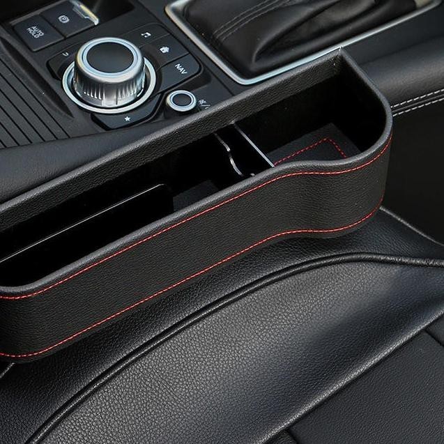 ✨BISA COD✨ -Front Seat Car Organizer Rak Samping Mobil Gap Storage Kursi Jok Mobil - Coklat Muda Box