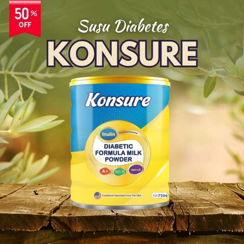 

100% ORIGINAL KONSURE 500 GRAM SUSU DIABETES, OVISURE SUSU PERSENDIAN TULANG 12 SACHET