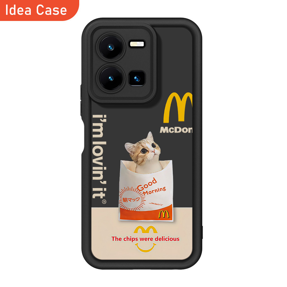 Idea casing hp Vivo VIVO#Y02 Y02S Y20 soft cas Y21 TPU Y22 Y50 Y35 hitam handphone imut