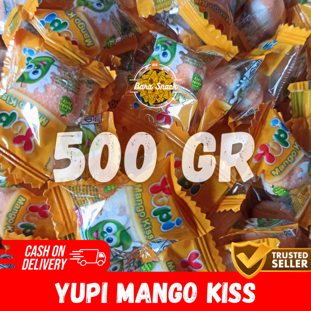 

[ 500gr ] Permen Yupi Mango Kiss Premium / Camilan Snack Kiloan Murah -B