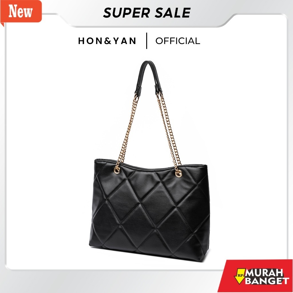 Tas selempang wanita keren- HONYAN Tas Tote Bag Wanita Import Tas Selempang Shoulder Wanita Tali Ran