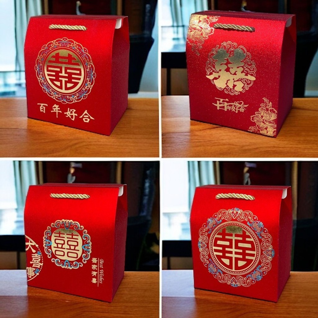 

Paperbag Goodie Bag Souvenir Wedding Sangjit Shuang Xi Paperbag Handuk Paperbag Teapai