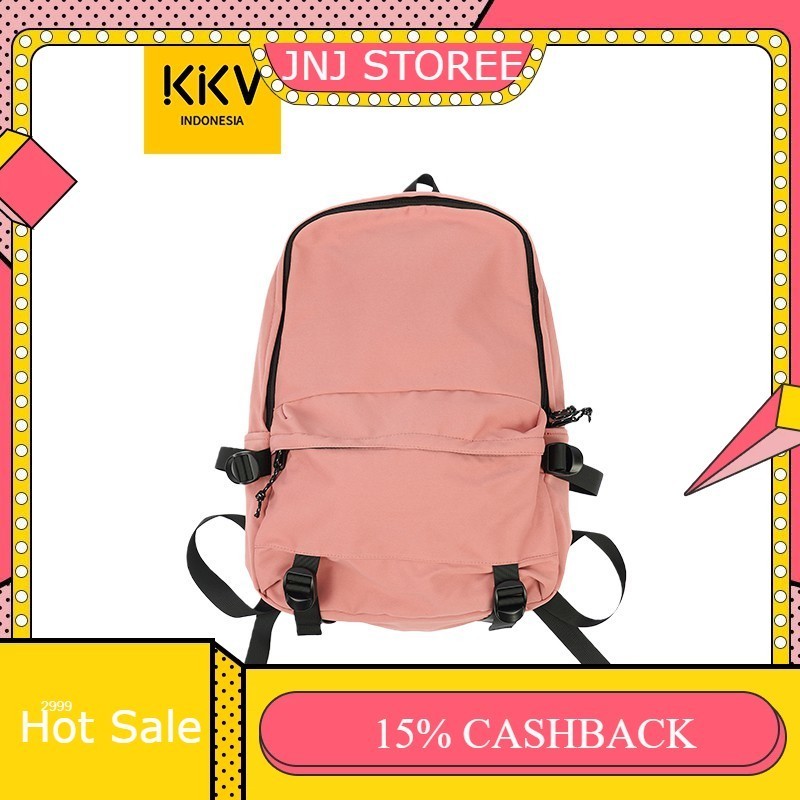 5.5 BIG SALE KKV - Backpack Ransel Canvas Tas Punggung Basic Polos Warna Solid Color Basic Backpack 