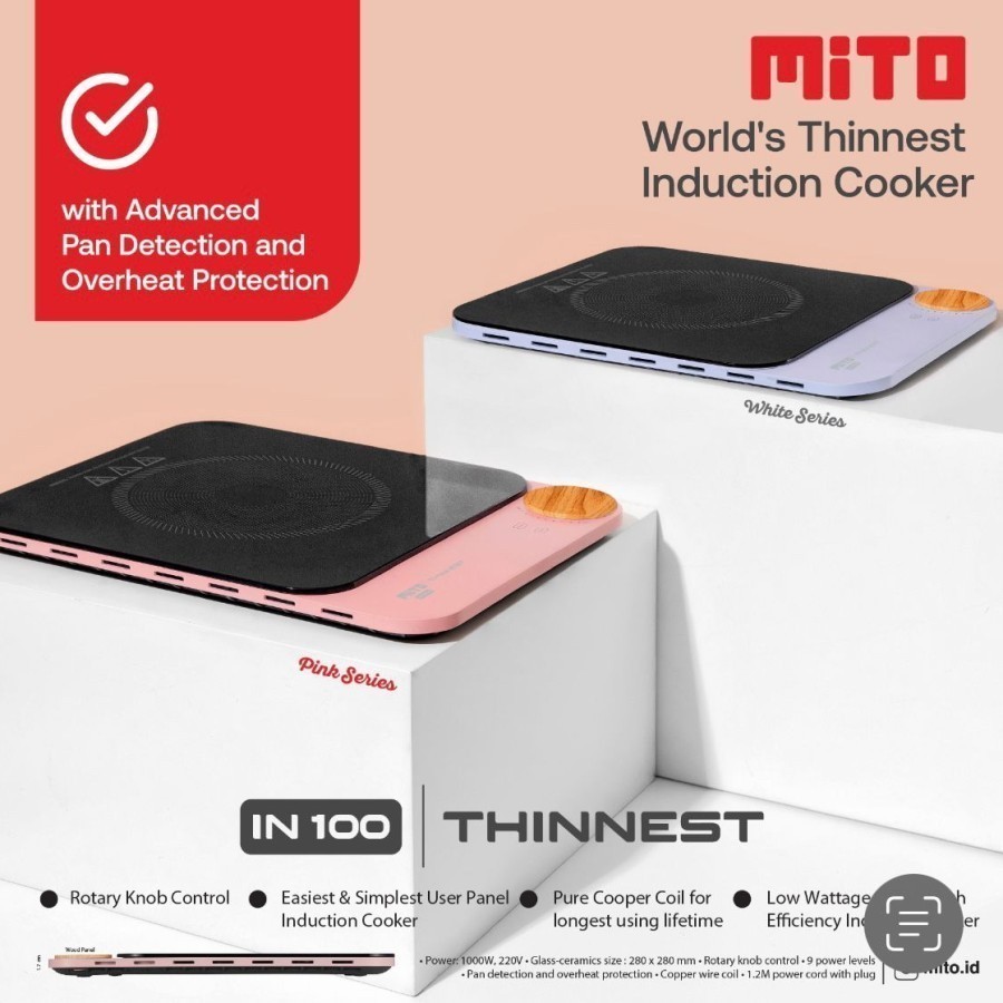 MITO Kompor Induksi Mito IN100 Garansi Resmi 1 Tahun Kompor listrik Thinnest Kompor digital