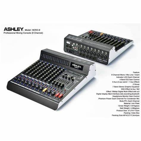 MIXER AUDIO ASHLEY HERO 8 Mixer Ashley Hero 8 HERO8 8 Channel