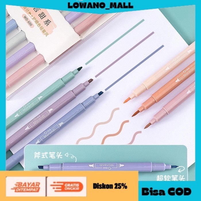 

[[LOWANOMALL6]] TERLARIS 1 Set Isi 6 Pcs Highlighter Macaron Color Pastel Aesthetic Highlight COD