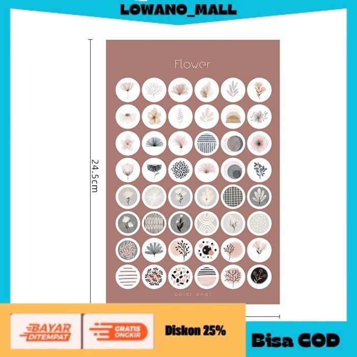 

[[LOWANOMALL6]] TERLARIS Sticker Korea Bullet Journal Dot DIY Scrapbook FLOWER COD