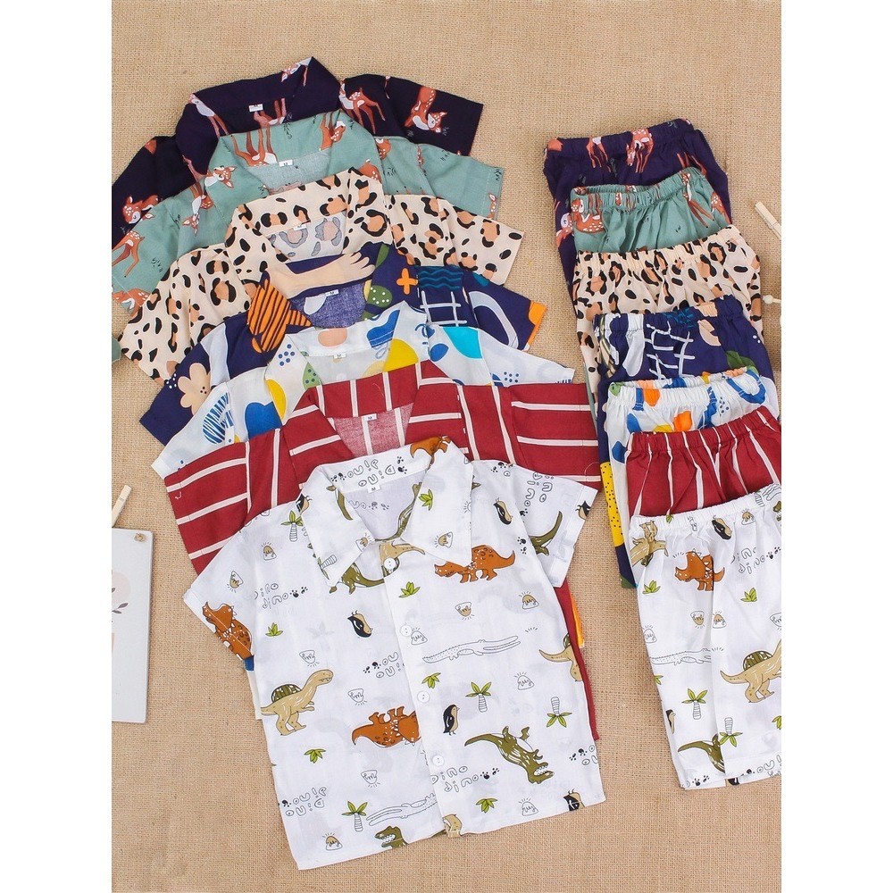 GOBLIN ❤️ BJ021 Setelan Baju Anak Rayon Katun Premium Oneset Piyama KIDS 1-5th Pajamas Catton
