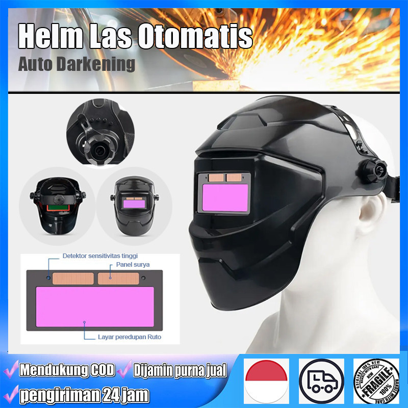 <READY STOK/COD> ORIGINAL HELM LAS OTOMATIS AUAT DARKERNING SOLAR WELDING HELM KACAMATA