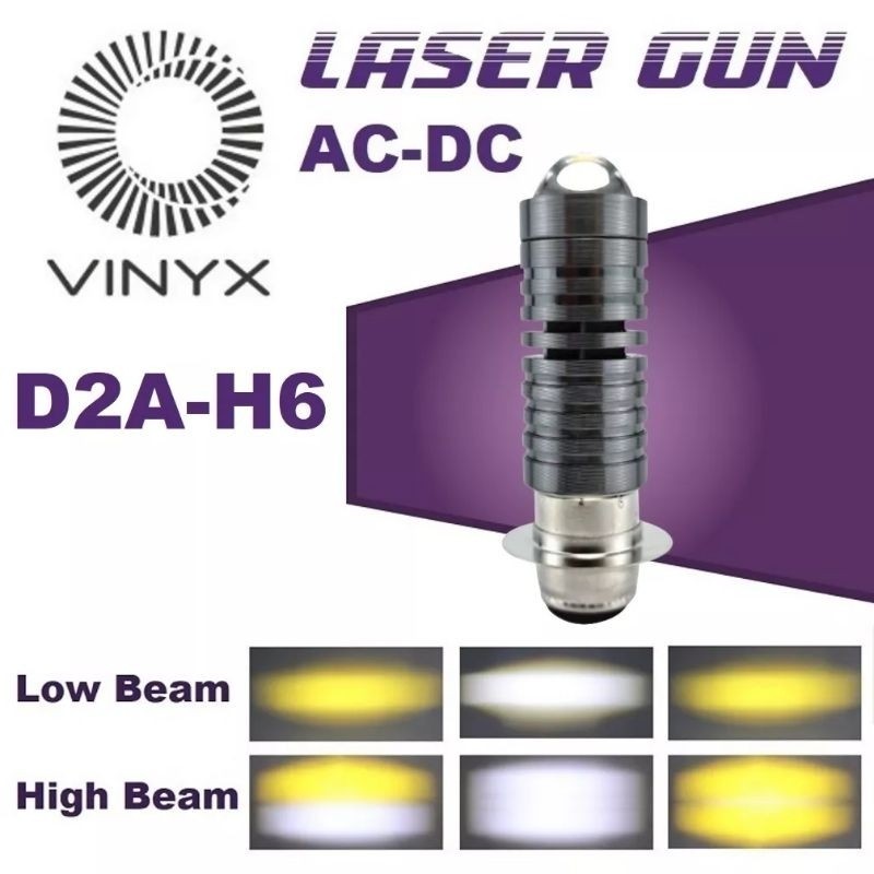 TERLARIS LAMPU UTAMA LED LASER GUN MOTOR AC DC LASER GUN LASERGUN HI LO 2 Warna H6 VINYX CSP D2 LAMP