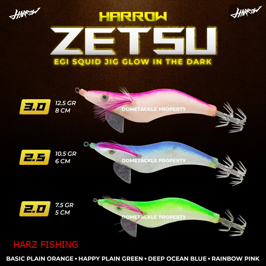UMPAN CUMI EGI - GLOW IN THE DARK | HARROW ZETSU EGI SQUID JIG HARZ