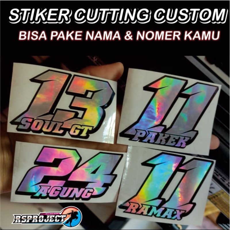 STIKER no star balap motor cutting costem (minimal order 2pcs) bebas ganti nama & nomer