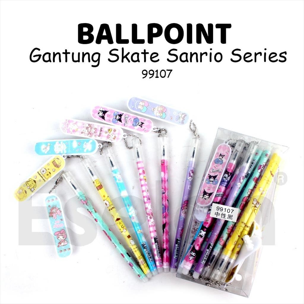 

12pcs Pulpen Gel Skateboard SANRIO 99107 / 1 pack Pulpen Fancy