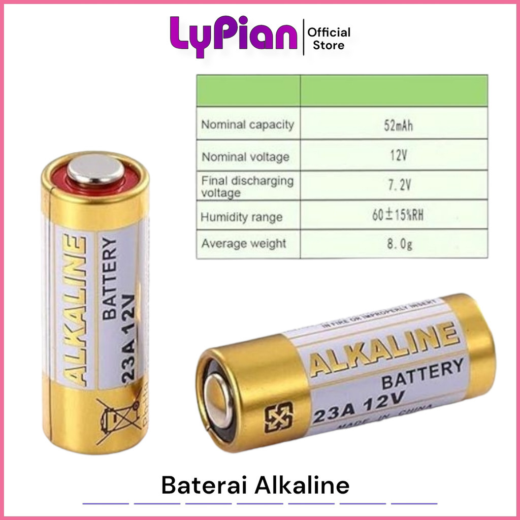 Alkalline Baterai 23A 12V - Baterai 12V A23 Baterai Alkaline Mini - Baterai Bell Pintu