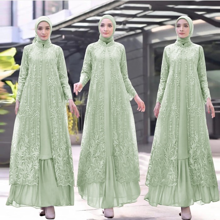 Gamis Sartika  dress pesta mewah maxi baju muslim cantik  - M