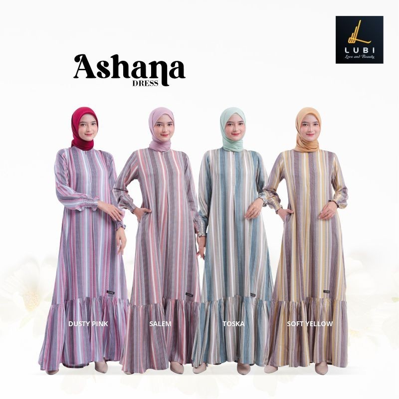 Ashana Dress by Lubi | Gamis Lubi Terbaru | Gamis Salur | Gamis Salur Premium | Gamis limited | Gami