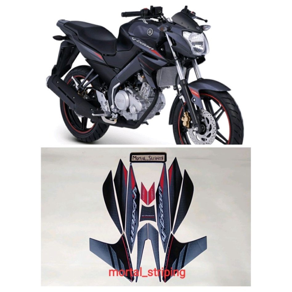 Stiker Sticker Striping Les Lis Bodi Yamaha Vixion NVL Tahun 2014 Warna Hitam