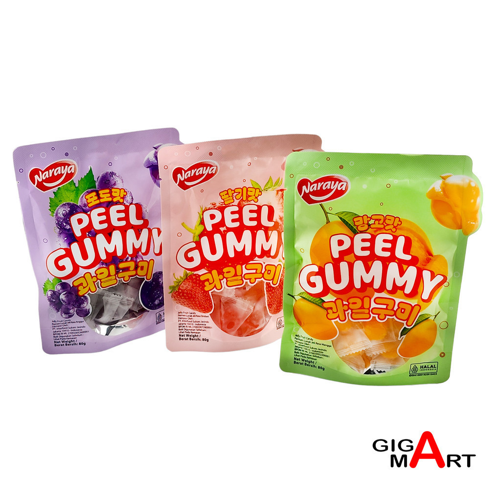 

Naraya Peel Gummy Jelly Fruit Candy Netto 80 Gr