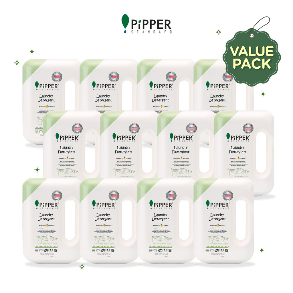 PiPPER Laundry Detergent Lemongrass Scent Value Pack 12x 900 ml