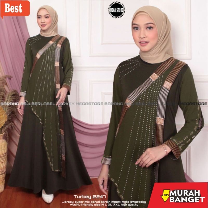 Abaya Turki Kekinian Gamis Turkey 2247 Hawa #693 Dress Busana Muslimah By Original Mega Store