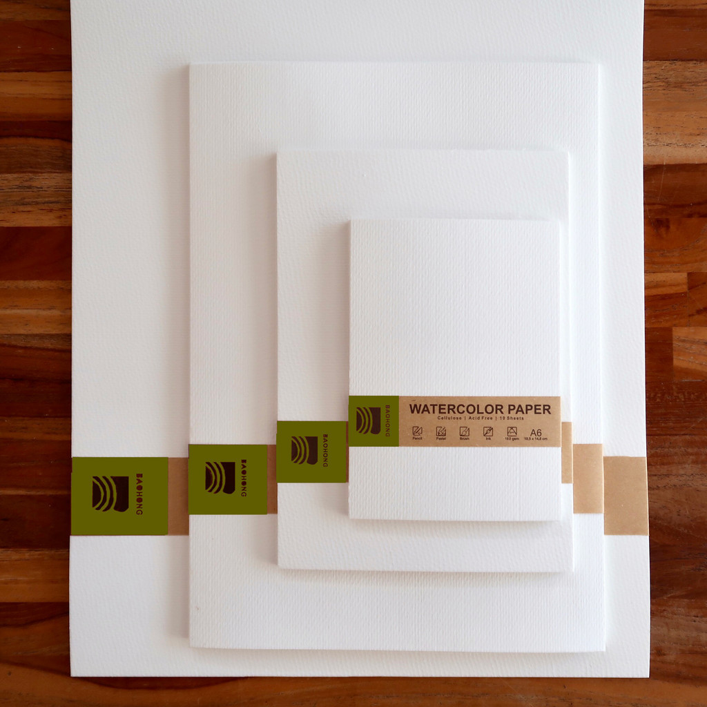 

Baohong Watercolor Paper Cellulose 5 Sheet A3 180gsm Acid Free