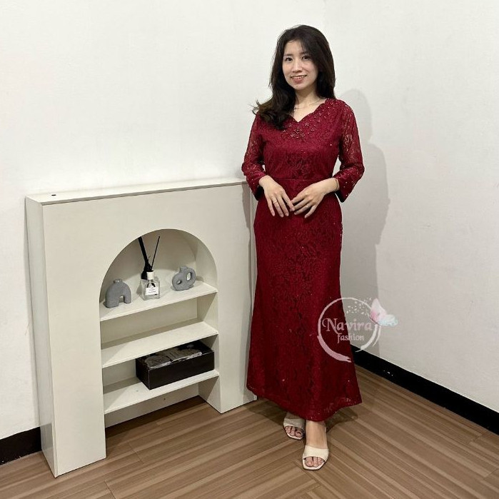 DRESS OLIVIA [ M L XL ] / DRESS PESTA / DRESS NATAL / DRESS PREMIUM WANITA / NAVIRA FASHION//BAJU WA