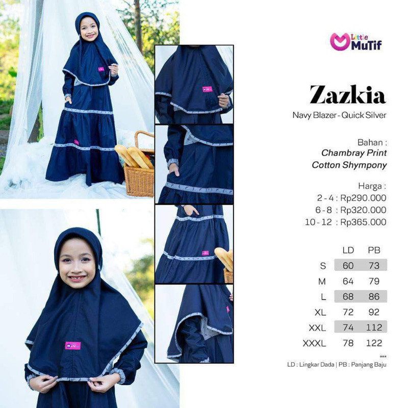 LITTLE MUTIF ZAZKIA NAVY BLAZER | GAMIS ANAK MUTIF