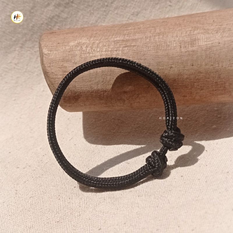 Simple Prusik / Gelang Prusik / Gelang Tali Hitam Polos