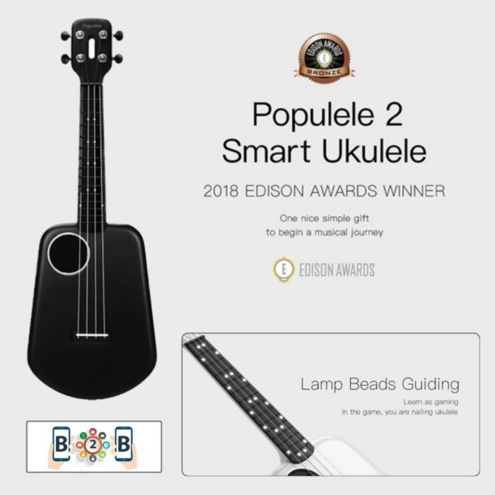 POPULELE 2 SMART UKULELE 4 Strings - Guitar Mini - Gitarlele