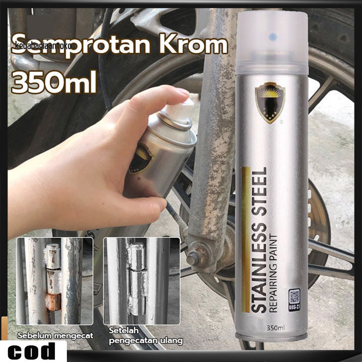 Cat Semprot Krom 350 ML Warna Krom Cat Logam Otomotif Krom Cat Semprot Krom Sapporo Baja Tahan Karat