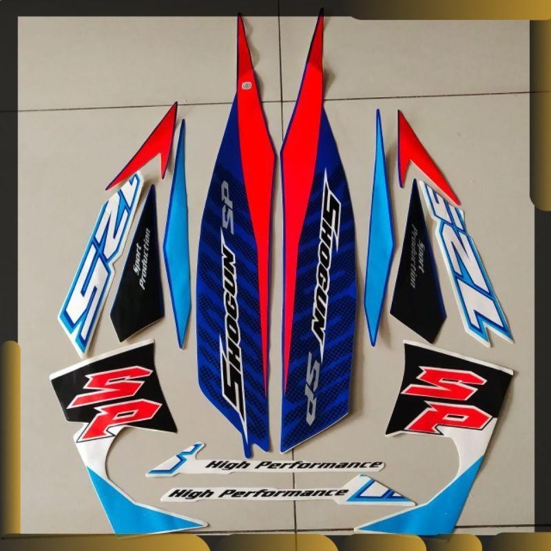 Striping Suzuki Shogun sp 125 r 2009 2010 biru body standar
