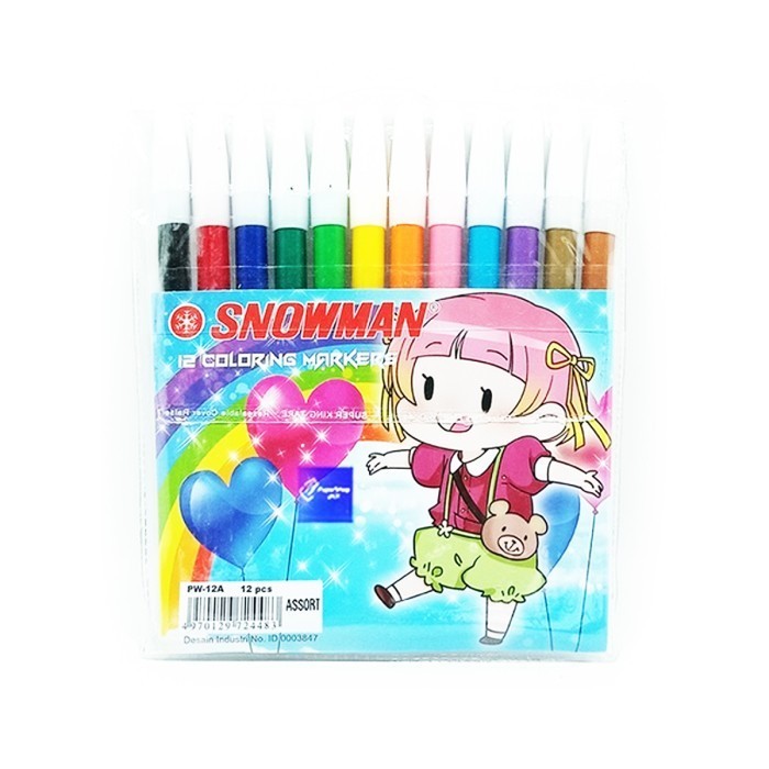 

Snowman 12C/24C Spidol Anak Sekolah Mewarnai/Melukis Spidol Kecil Warna Warni