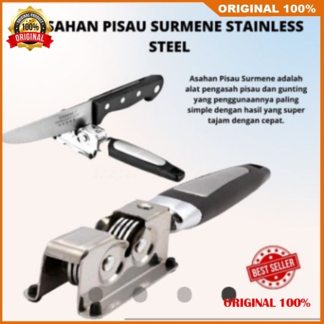 Pengasah Pisau Praktis Asahan Pisau Surmene Stainless Steel 100% ASLI ORIGINAL