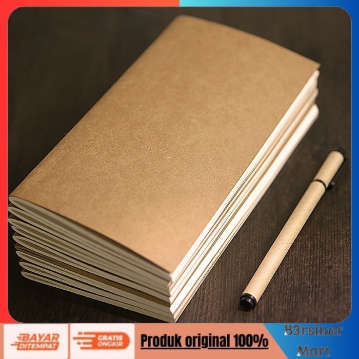 

[KUALITAS TERBAIK] Buku Kertas Polos Notebook Catatan Travel Vintage Blank Paper 68 Pages - 9x12 cm