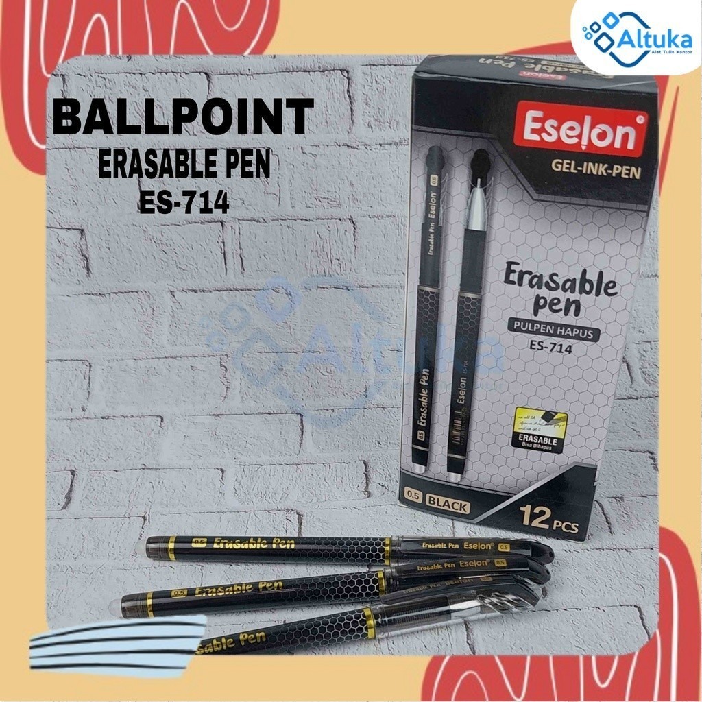 

(12 Pcs) Bulpen Gel / Erasable Pen / Pulpen Bisa dihapus Eselon ES-714