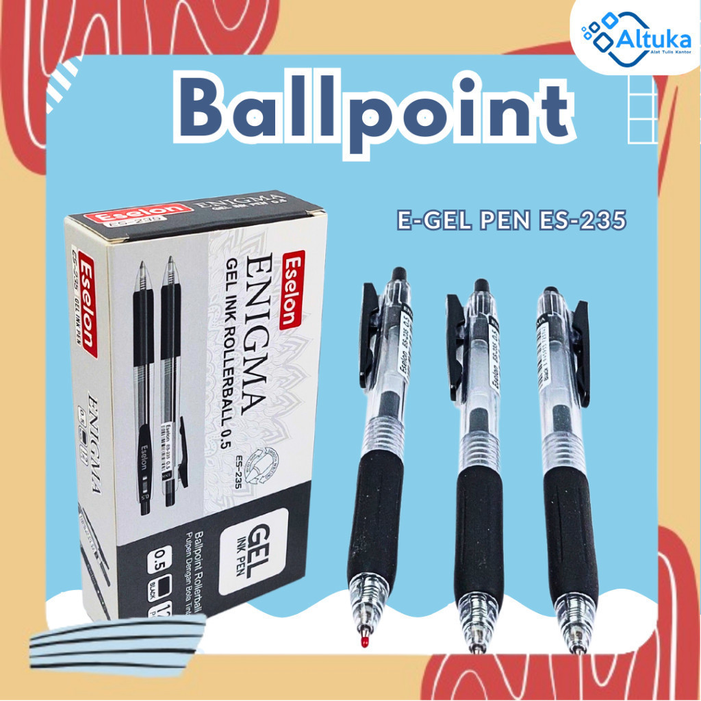 

(12 Pcs) Pulpen Eselon Enigma ES-235 / Ballpoint E-Gell Cetek 0.5mm