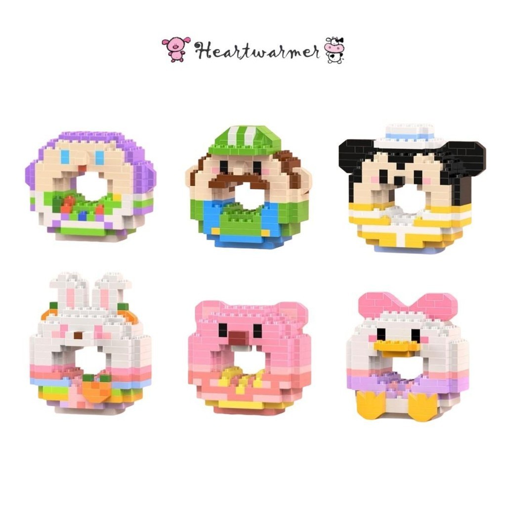 Mainan Susun Balok Bentuk Donat Karakter Anak