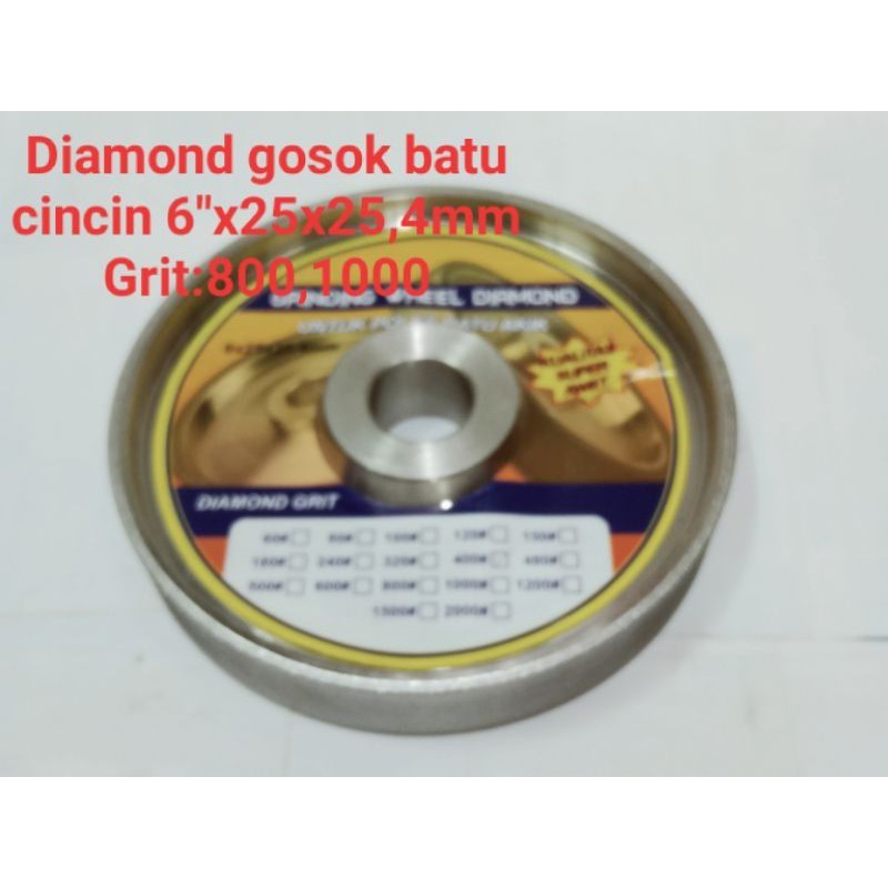 Diamond Batu Gosok Batu Cincin 6"x 25x25,4mm