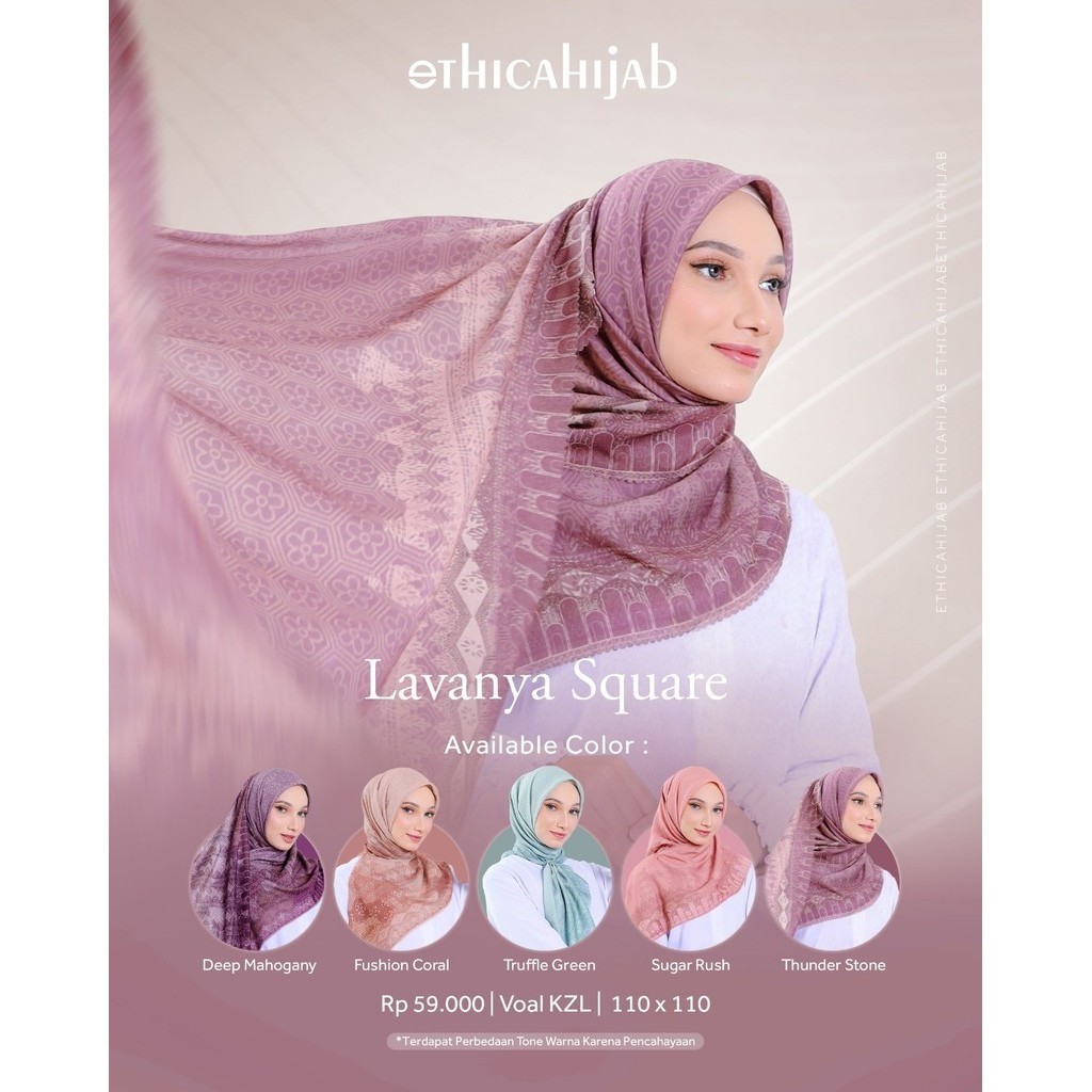 Hijab Ethica/Hijab Printing Ethica Hijab Segi Empat - LAVANYA SQUARE Hijab Motif Segi Empat/Hijab Se