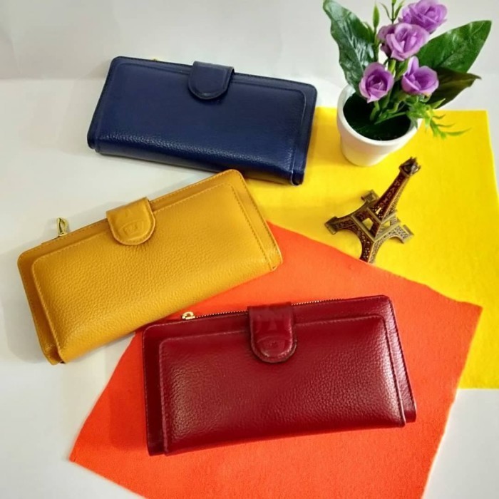 Dompet wanita kulit sapi asli garut dompet kulit wanita original promo - Hitam