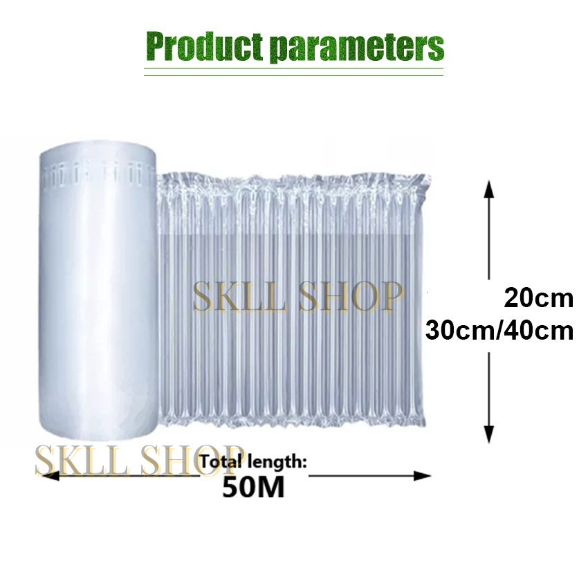 

InJO 50M Air Bubble Wrap 15cm/20cm/30cm/40cm Anti Pecah Inflatable Bag Plastik Air Bag Roll Cushion