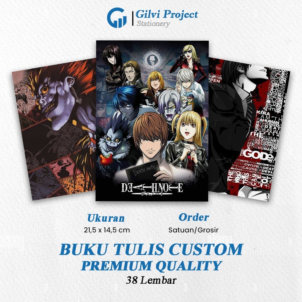 

Buku Tulis Death Note / Buku Tulis Sekolah / Buku Tulis Catatan Notes Agenda Planner Jurnal Notebook Anime